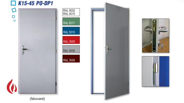 Protipožární křídlové ocelové dveře s požární odolností DP1
